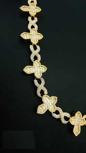 Collier de luxe en moissanite et diamant, motif trèfle, en argent 925, serti de pierres, bijou floral imposant, élégant, cadeau pour homme et femme - Product Image 6