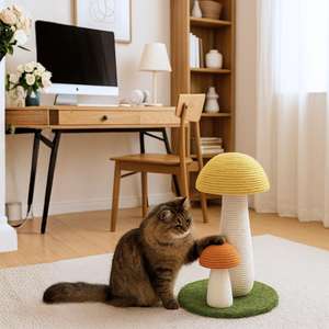 Yommy Tiragraffi e Albero per Gatti Super Carino e Decorativo a Forma di Fungo per il Divertimento Felino - Product Image 5
