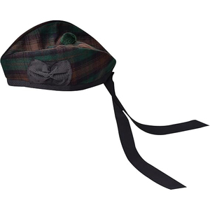 Premium Black Stewart Tartan Scottish Glengarry Cap Scottish Traditional Highland Wool Hat for Adults - Product Image 6