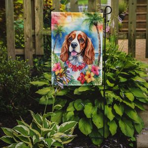 Cavalier Spaniel Luau <b>Garden</b> <b>Flag</b> Multicolor Mailbox Decorative Yard Banner for Patio Artwork Flower Beds Size for Yard - Product Image 2
