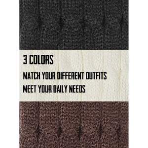 Calcetines largos de invierno para mujer, 3 pares de calentadores de piernas de punto - Product Image 5