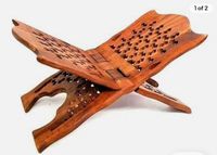 Support de Coran traditionnel pliable en bois sculpté avec motif de lecture du Coran pour la maison, la mosquée, le bureau, usage religieux