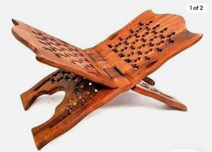 Support pliable en bois sculpté pour Coran – Présentoir islamique pour livres, idéal pour la maison, la mosquée et le bureau - Product Image 2