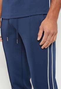 Survêtement Homme Bleu Marine Personnalisé à Manches Longues Décontracté Demi-Zip Couleur Unie Respirant Coupe Classique avec Poches Latérales Idéal Printemps - Product Image 6