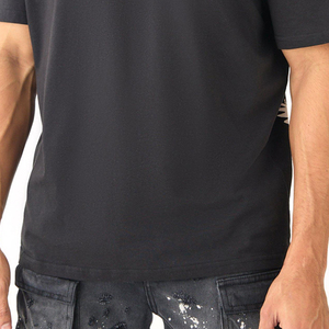 T-shirts pour hommes en coton 100% tricoté de haute qualité, surdimensionnés, vente en gros, logo personnalisé, nouveau design, style vintage, grande taille, tendance - Product Image 3