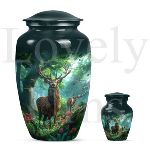 Harmonious deer tribute unique human <b>ashes</b> cremation urn memorial <b>keepsake</b> decorative remembrance tribute vessel - Product Image 4