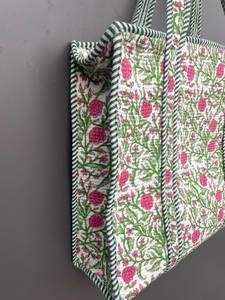 Sac fourre-tout en coton matelassé Kantha pour femme, nouvelle mode, avec fermeture éclair et ouverture facile, prêt pour la plage et le shopping - Product Image 3