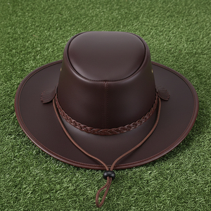 Sombrero de Vaquero de Moda Más Vendido con Cuerda de Cuero y Ala Ancha para Equitación, Camping, Viajes, Actividades al Aire Libre, Festivales Góticos y Rock, Unisex - Product Image 2