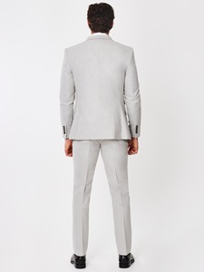 Costume 3 pièces gris clair pour homme, style britannique, veste simple boutonnage en laine, col cranté, tenue de cérémonie professionnelle - Product Image 2