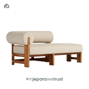 Top Rated Modern Teak Wood Chaise Lounge Daybed Sofa-Eco-Friendly Waterproof Oatmeal Accent Chair for Hotel Dining Furniture - Product Image 2