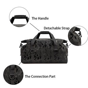 Black Camouflage <b>Nylon</b> Duffel Bag Water Resistant Fashionable Travel Design - Product Image 4