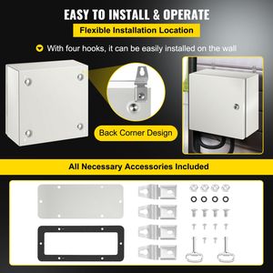 Armadio Elettrico in Acciaio NEMA 4X 12 X 12 X 6 FT IP67 Impermeabile e Antipolvere per Esterni/Interni - Product Image 2