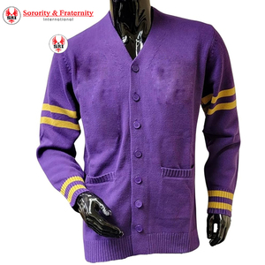 Cárdigan Personalizado Omega de Acrílico Bordado, Cárdigan Transpirable de Alta Calidad para Fraternidad Griega Psi, Suéter para Hermandad Masculina - Product Image 6