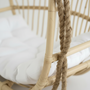 Modern <b>Hanging</b> Egg <b>Chair</b> with Stand Rattan Wicker Swing Cushion Outdoor Patio Garden Balcony Furniture Durable Design - Product Image 5