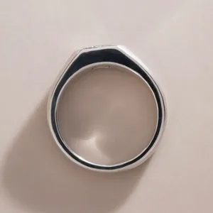 Anillo de compromiso con corte princesa, oro macizo, engaste de media montura, anillo solitario con diamante, oro amarillo, joyería moderna minimalista para él. - Product Image 3