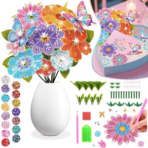 Kit fai da te per bouquet di fiori con strass multicolori e farfalle decorative per progetti creativi per bambini dai 7 ai 12 anni - Product Image 1