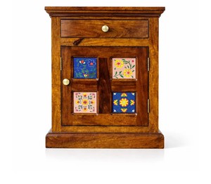 Modern Solid Wood Bedside <b>Table</b> with 1 Drawer & Open Shelf |Handcrafted Solid Wood Night Stand |Export Quality Indian Furniture - Product Image 5