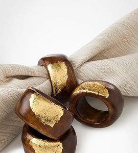 Anneau de serviette en bois au design jeune, qui ajoute une touche de fraîcheur aux rassemblements modernes et aux repas décontractés et chics - Product Image 5