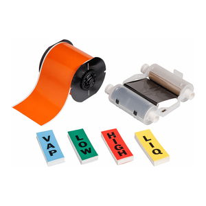 Kit de Etiquetas para Tuberías Brady Ammonia IIAR, Poliéster Flexible Bajo en Halógenos, Color Naranja, para Impresoras B30 - Product Image 2