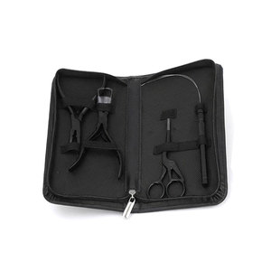Kit d'outils pour extensions de cheveux en acier inoxydable de qualité supérieure, 4 pièces, avec pinces pour extensions, aiguille à boucle, ciseaux de précision - Product Image 1