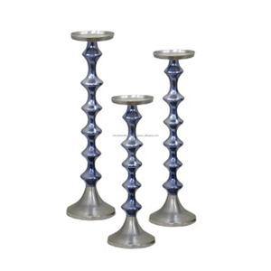 ชุดเชิงเทียนตกแต่งเสา3ชิ้นทำจากโลหะสีเทาและทองแดงสำหรับตกแต่งบ้านงานแต่งงานและงานเลี้ยง - Product Image 5