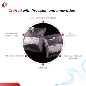 Bolsa de Muestreo de Gas TECHINSTRO de 1 Litro, a Prueba de Fugas, con Película de 2 Mil de Grosor, Exterior de Lámina, Revestimiento Interior de Tedlar PVF, Suministros de Laboratorio - Product Image 5