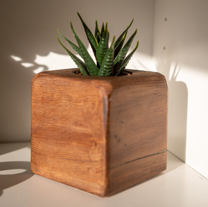 Maceta de madera decorativa para suculentas, plantas pequeñas, macetas realistas para el hogar, diseño moderno, maceta de madera. - Product Image 6