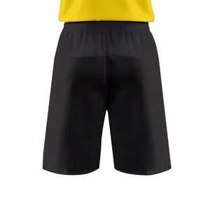 Ensemble de maillot de basket-ball jaune sans manches à col en V avec short noir, polyester respirant, uniforme pour hommes adultes - Product Image 6