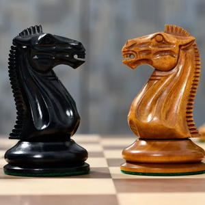 Pièces d'échecs Nathaniel Cooke 1849 Staunton, 4,5 cm, en ébène et bois de boxwood, ensemble de collection, au meilleur prix - Product Image 1