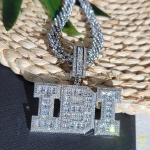 Luxury Moissanite Diamond " KYLIN " Letter Pendant With Cuban <b>Chain</b> Full <b>Iced</b> <b>Out</b> Hip Hop Necklace Jewelry - Product Image 3