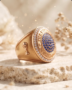 แหวนแชมป์แบบวงกลมประดับเพชรโมอิสซาไนต์ ทอง 14K ของขวัญสำหรับแชมป์ฟุตบอล ของที่ระลึกสำหรับผู้ชนะรางวัล - Product Image 2