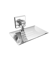 Tempat Sabun Stainless Steel, Wadah Sabun untuk Kamar Mandi, Produk Dinding, Tahan Air, Perlengkapan Rumah Tangga