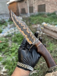 Couteau de chasse artisanal en cuivre damas San Mai, lame Bowie, couteau de survie en plein air avec étui, vente en gros OEM - Product Image 2