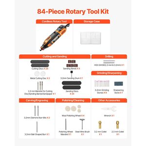 Kit Utensile Rotante 200W con 84 Pezzi, Mini Incisore Elettrico a 6 Velocità 8000-40000 RPM, Strumenti Multiuso per Incisione Fai-da-Te - Product Image 4