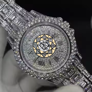 Luxury Diamond <b>Watch</b> Stainless Steel Round <b>Case</b> 38mm Analog Quartz Deployment Clasp Sapphire Crystal Luxe Style - Product Image 5