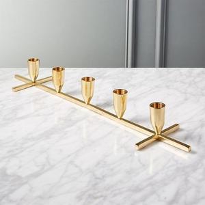 Contemporary Metal Candle Holder Featuring Golden Polished Finish Perfect For Restaurant <b>Table</b> Decoration And Premium Interior S - Product Image 5