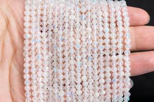 Cuentas de Piedra Lunar Arcoíris Translúcidas, Gema Natural Auténtica, Cuentas Sueltas Redondas Facetadas, Hilo Completo, Venta al por Mayor a Granel - Product Image 2