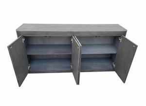 Aparador Moderno de 4 Puertas con Bordes Suaves, Fabricado en MDF con Acabado en Roble Macizo, Diseño Ecológico - Product Image 2