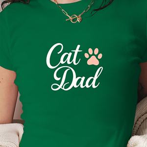 เสื้อยืดแฟชั่นผู้หญิงพิมพ์ลาย Cat DAD with PAW - Product Image 2