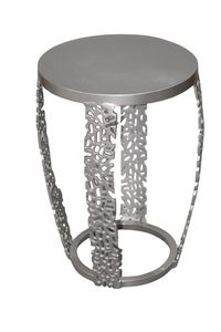 Table d'appoint carrée en aluminium, résistante à la rouille, de style traditionnel, mobilier écologique pour intérieur, hôtellerie, salons, bureaux et salles d'attente - Product Image 2
