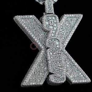 Nuevo Colgante de Plata de Ley 925 con Letra X y Cuentas de Zirconia, Joyería Fina, Dijes para Pulseras y Collares, Regalo DIY - Product Image 1