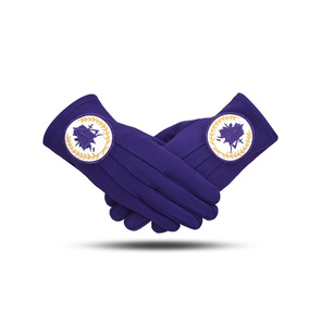Gants en coton brodés maçonniques de luxe, motif carte de l'Alaska, couleurs et logo personnalisables, gants d'uniforme formels durables pour usage sportif - Product Image 1