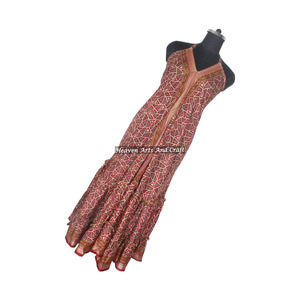 Vestido maxi de seda vintage con estampado estilo hippie para mujer, vestido con tirantes, étnico, elegante, multicolor, ropa de verano, diseño vintage, Ibiza - Product Image 1