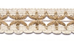 Bordure en dentelle florale rustique en coton et jute pour la décoration de la maison, les bordures décoratives et les travaux manuels - Product Image 5