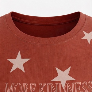 Conjunto de pijama de punto de 2 piezas para mujer con estampado de estrellas, top de manga corta y pantalones largos, cuello redondo, ropa informal para todas las estaciones - Product Image 4
