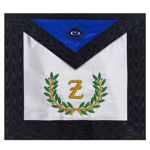AASR 4th Degree Scottish Rite <b>apron</b> <b>white</b> lambskin Black edging MB monogram Hand embroidery symbolic craft ritual regalia - Product Image 1