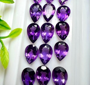 Purple Gemstones Pear Cut Loose <b>Amethyst</b> 100% Natural Semi-Precious Gemstone for Jewelry Making Pendant <b>Bracelet</b> Earring - Product Image 3