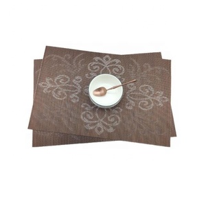 Solid Brown Colour Embroidered Jacquard Design Popular Rectangle Cotton Handmade Place Wedding Party Pads At Affordable Rates - Product Image 1