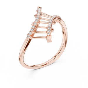 Bague de fiançailles et de mariage tendance en or rose 18 carats plaqué rhodium avec diamant rond de laboratoire, idéale pour la Saint-Valentin, les fêtes et l'usage quotidien féminin. - Product Image 1