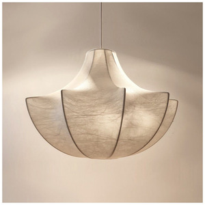 Modern Japandi Fabric <b>Pendant</b> Lamp White Silk Cocoon Hanging Light Wabi Sabi Spherical Chandelier <b>E27</b> Minimalist Globe Ceiling - Product Image 5
